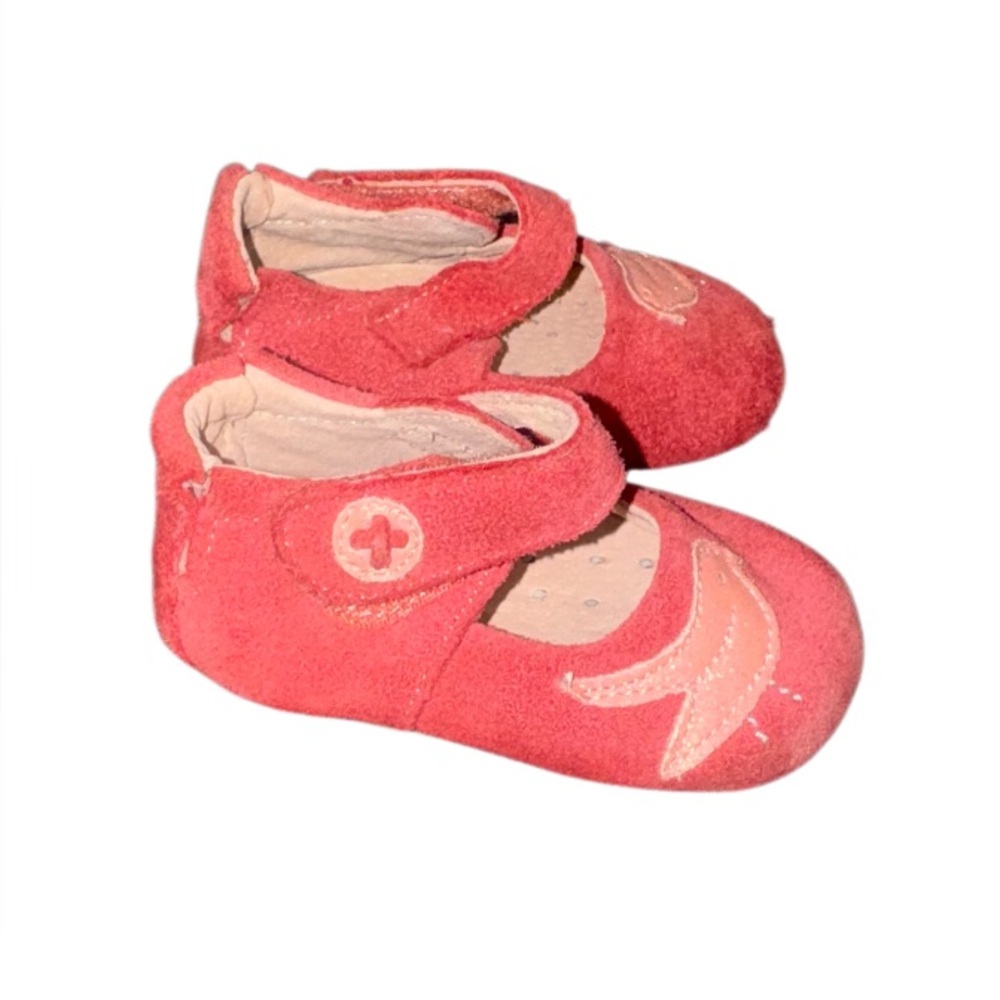 LIVIE & LUCA PIO PIO coral suede Soft sole baby shoes infant size 0-6 months 3M